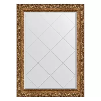 Зеркало с гравировкой в багетной раме, виньетка бронзовая 85 мм, 75x102 см