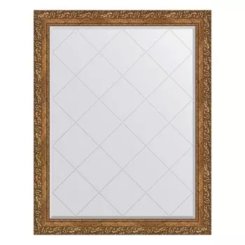 Зеркало с гравировкой в багетной раме, виньетка бронзовая 85 мм, 95x120 см
