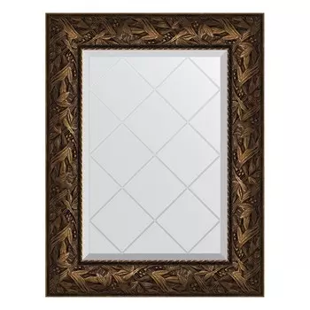 Зеркало с гравировкой в багетной раме, византия бронза 99 мм, 59x76 см