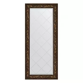 Зеркало с гравировкой в багетной раме, византия бронза 99 мм, 69x158 см