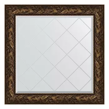 Зеркало с гравировкой в багетной раме, византия бронза 99 мм, 89x89 см