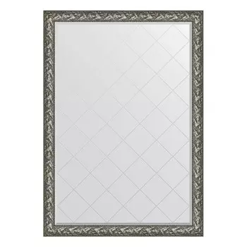 Зеркало с гравировкой в багетной раме, византия серебро 99 мм, 134x188 см