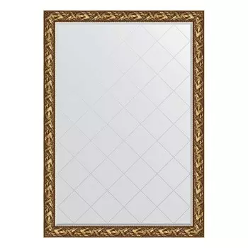 Зеркало с гравировкой в багетной раме, византия золото 99 мм, 134x188 см