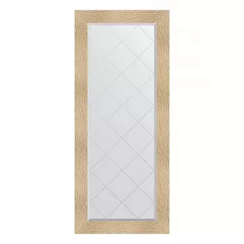 Зеркало с гравировкой в багетной раме, золотые дюны 90 мм, 66x156 см