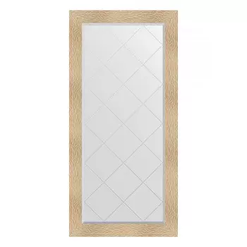 Зеркало с гравировкой в багетной раме, золотые дюны 90 мм, 76x158 см