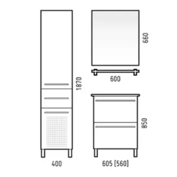 Зеркало с полкой "Мирэль 60"