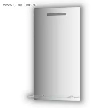 Зеркало с полочкой 40 см, со встроенным LED-светильником 2 Вт, 40x75 см, Evoform