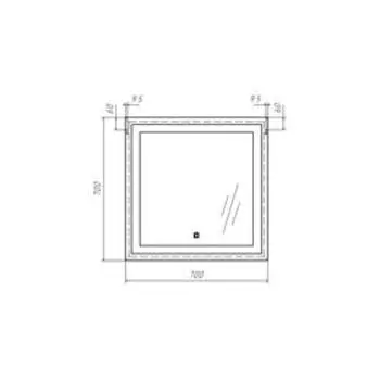 Зеркало Sansa Even 70 alum с подсветкой