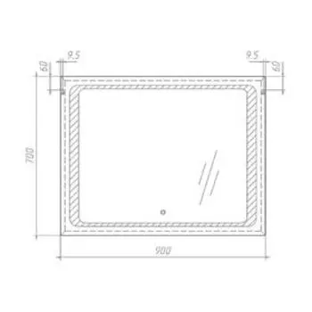 Зеркало Sansa Galaxy 90 alum с подсветкой