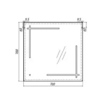 Зеркало Sansa Ray 70 black с подсветкой