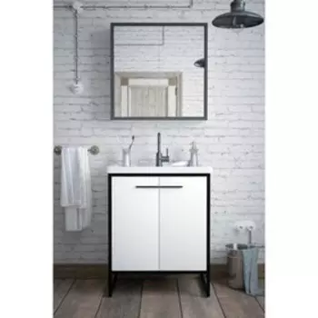 Зеркало-шкаф "Айрон 60" черный/белый