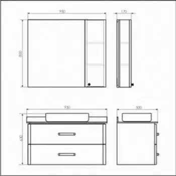 Зеркало шкаф Comforty Амстердам 95 для ванной комнаты, цвет белый