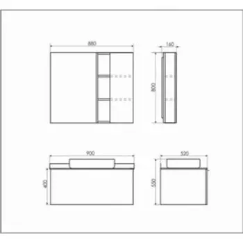 Зеркало шкаф Comforty Милан 90 для ванной комнаты, цвет белый
