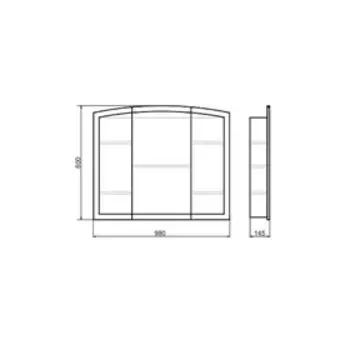 Зеркало шкаф Comforty Палини 100 для ванной комнаты, цвет белый глянец