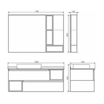 Зеркало шкаф Comforty Прага 120 для ванной комнаты, цвет дуб белый