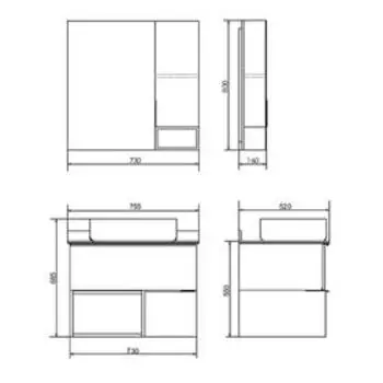 Зеркало шкаф Comforty Штутгарт 75 для ванной комнаты, цвет дуб тёмно-коричневый