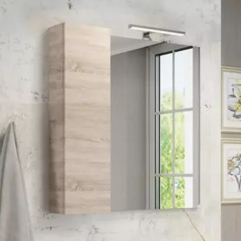 Зеркало шкаф Comforty Тромсе 80 для ванной комнаты, цвет дуб сонома