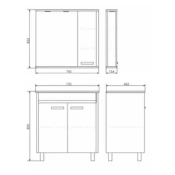 Зеркало-шкаф COMFORTY «Тулуза-75» белый