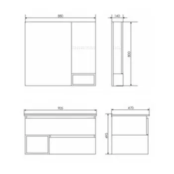 Зеркало шкаф Comforty Турин 90 для ванной комнаты, цвет дуб бежевый