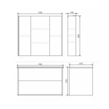 Зеркало шкаф Comforty Женева 90 для ванной комнаты, цвет дуб белый