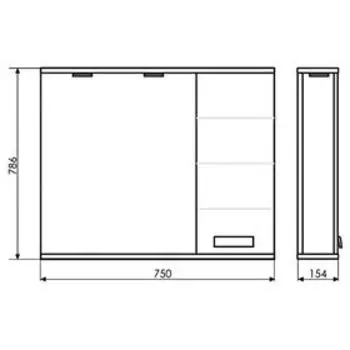 Зеркало шкаф Comforty Модена 75 для ванной, 78.6х75х15.4 см, цвет белый