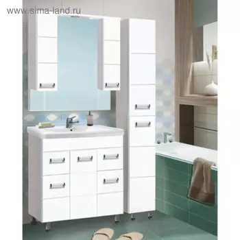 Зеркало-шкаф "Флора 800 Т со светом" белое арт.1255