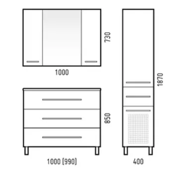 Зеркало-шкаф "Гармония 100"