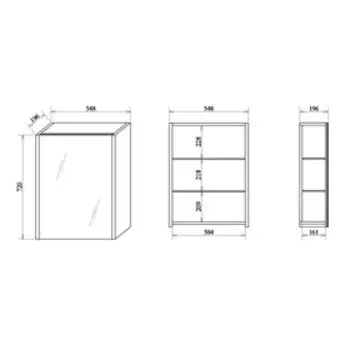 Зеркало-шкаф Ларго 60 (Вш) R