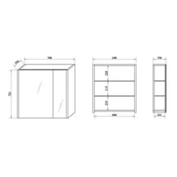 Зеркало-шкаф Ларго 80 (Вш) R