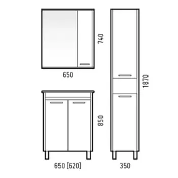 Зеркало-шкаф "Лорена 65С" антик