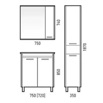 Зеркало-шкаф "Лорена 75С" лайн