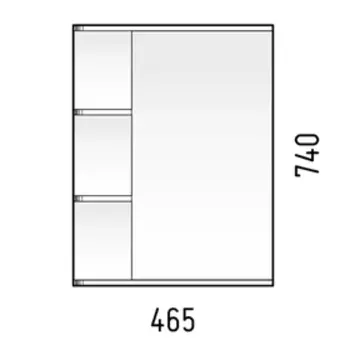 Зеркало-шкаф "Орион 45С" левый