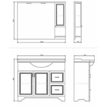 Зеркало шкаф Comforty Севилья 100 для ванной комнаты, цвет слоновая кость