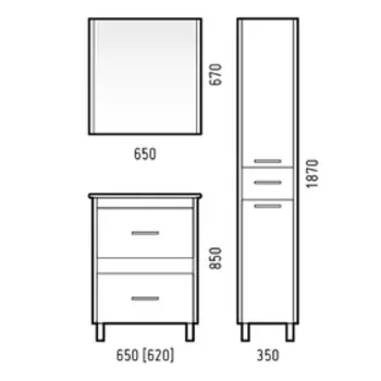 Зеркало-шкаф "Верона 65" лайн