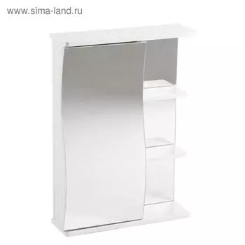 Зеркало - шкаф для ванной комнаты «Клик Мебель. Волна» левый, 500705160 мм, цвет белый