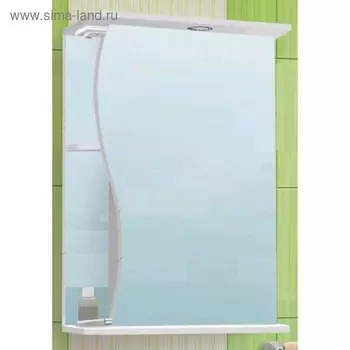 Зеркало-шкаф "Волна 600" белое, левое, без подсветки арт.10225