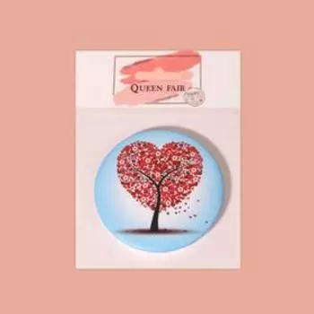 Зеркало складное «Деревья», d = 7,5 см, с увеличением, голубой/красный