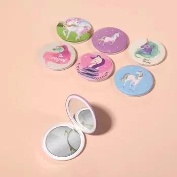 Зеркало складное «Единорог», d=7.5 см, рисунок МИКС