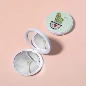 Зеркало складное «Flower Heart», d 7 см, с увеличением, разноцветное