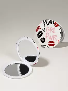 Зеркало складное GRL PWR, d=7.5 см, с увеличением х2, белое