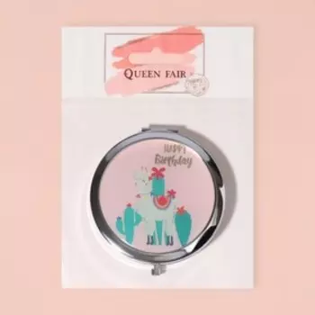 Зеркало складное «Happy Birthday», d 7,5 см, с увеличением, разноцветное