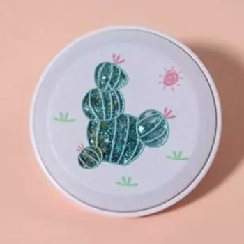 Зеркало складное «Кактусы», d 7 см, с увеличением, рисунок МИКС