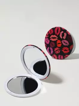 Зеркало складное «Поцелуи», d=7.3 см, с увеличением х2, рисунок МИКС