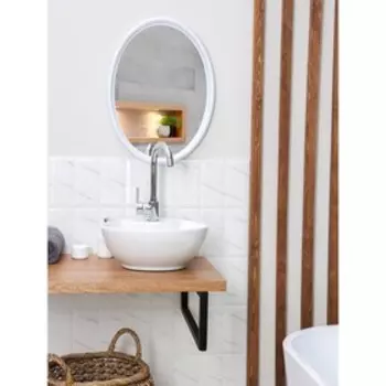 Зеркало для ванной комнаты Sonata, пластик, белое