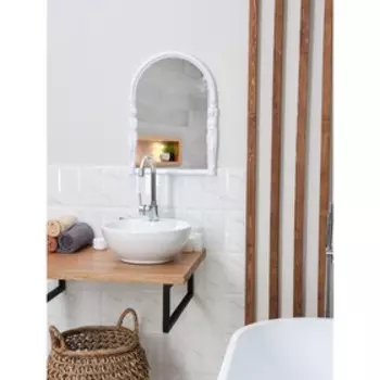 Зеркало для ванной комнаты «Вива Эллада», пластик, белое