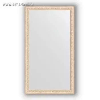 Зеркало в багетной раме - беленый дуб 57 мм, 64 х 114 см, Evoform