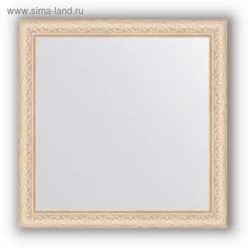 Зеркало в багетной раме - беленый дуб 57 мм, 64 х 64 см, Evoform