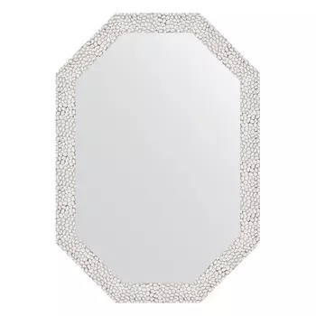 Зеркало в багетной раме, чеканка белая 46 мм, 48x68 см