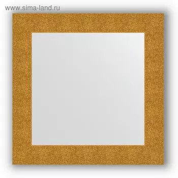Зеркало в багетной раме - чеканка золотая 90 мм, 70 х 70 см, Evoform