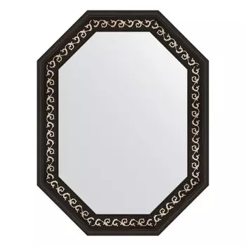 Зеркало в багетной раме, черный ардеко 81 мм, 64x84 см